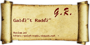 Galát Radó névjegykártya
